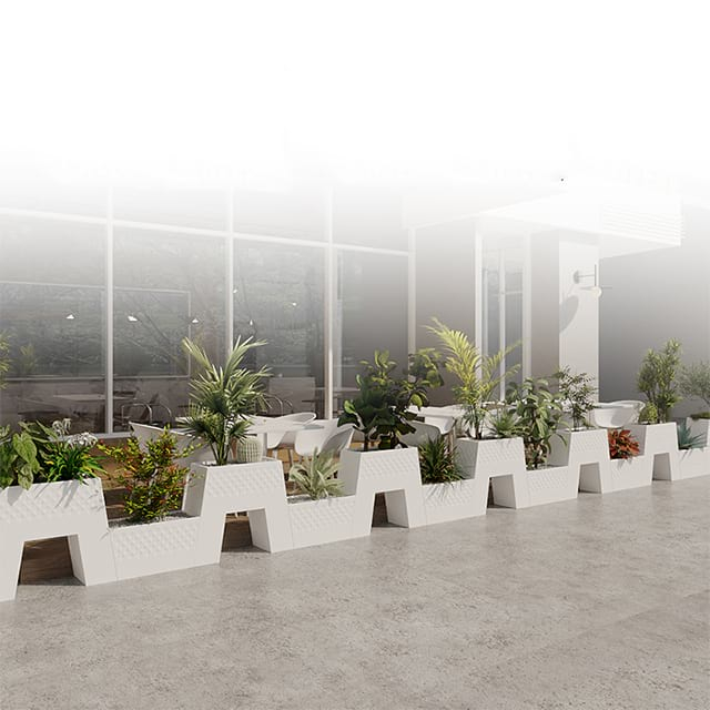 白色商店室外花盆